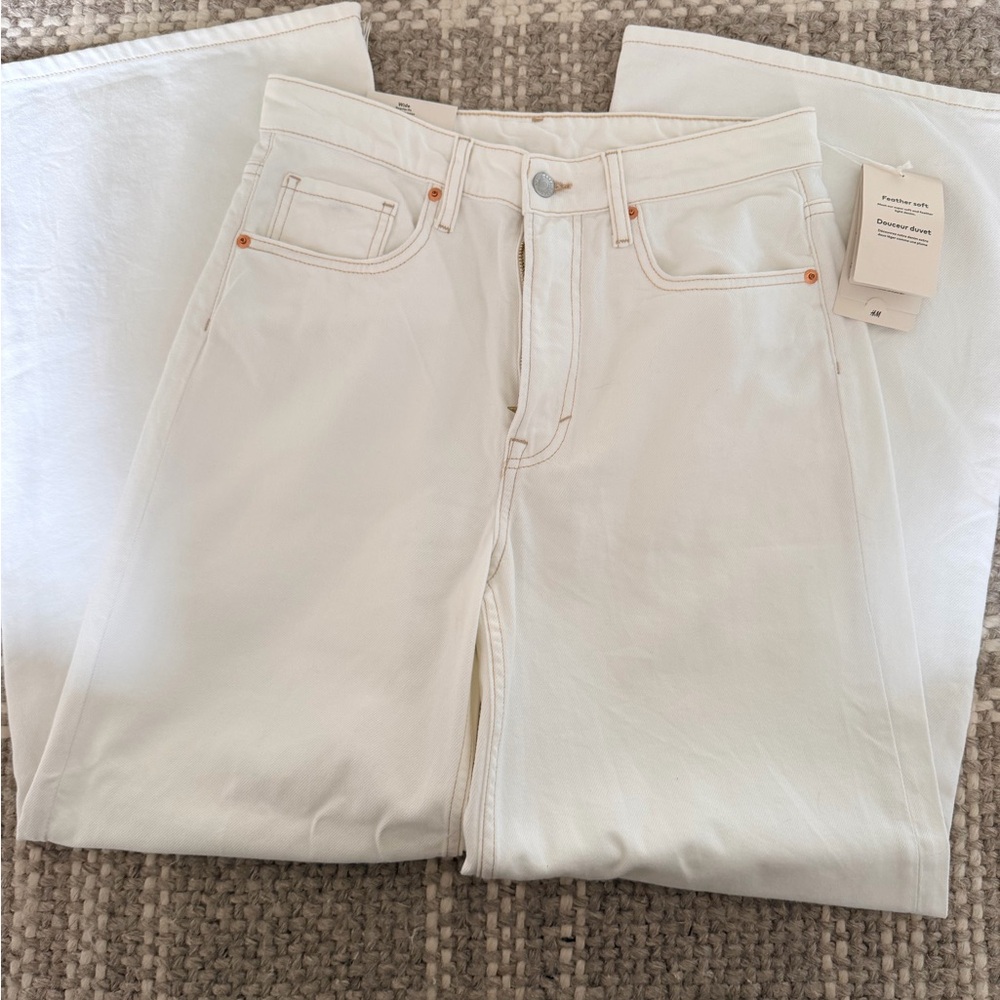 Brand New w Tags H&M Cream Wide Leg Pants
